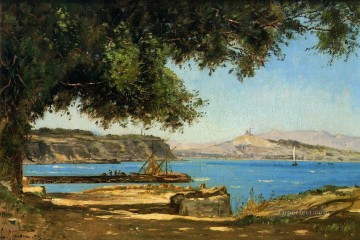  paisajes Pintura al %C3%B3leo - Tamaris junto al mar en Saint Andre, cerca del paisaje de Marsella Paul Camille Guigou